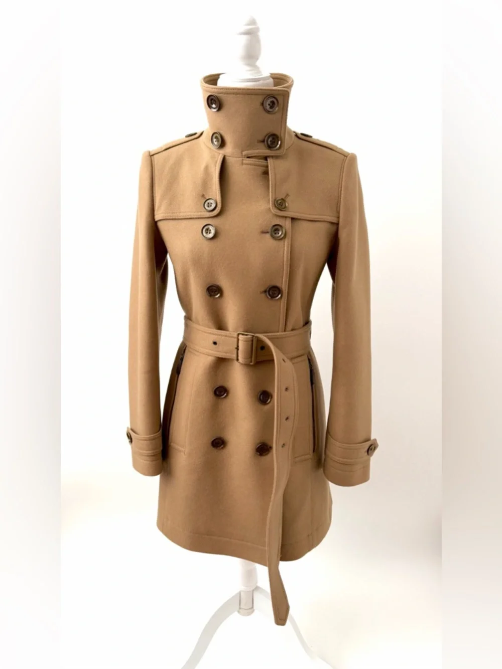 BURBERRY | Camel Wool Daylesmoore Heritage Military Trench Coat Belted US 6 - Picture 5 of 15